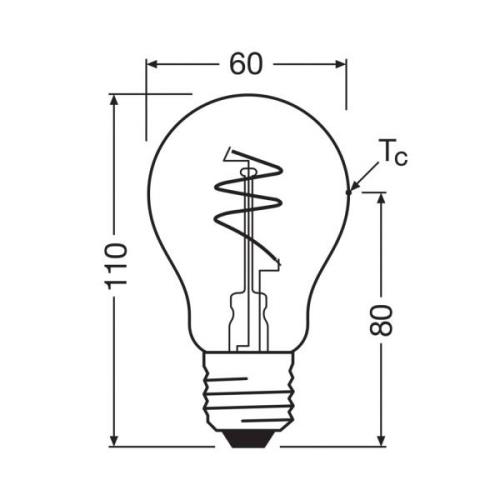 OSRAM LED Vintage E27 4,9W 2.700K Spiral Filament gold dim