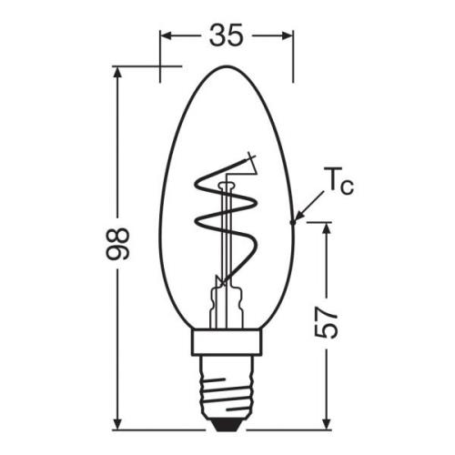 OSRAM LED Vintage B28 E14 3,5W 922 Spiral Filament gold dim