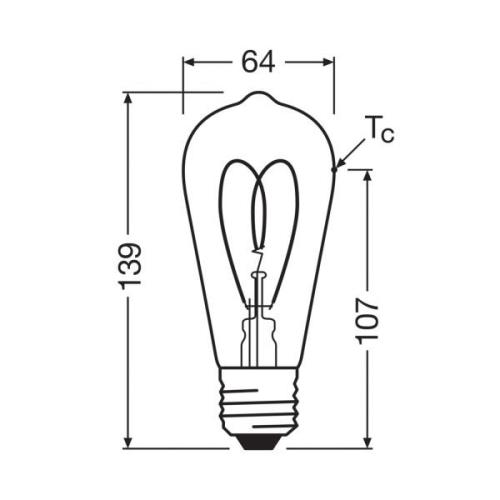 OSRAM LED Vintage ST64 E27 8W 922 Heart Filament gold dim