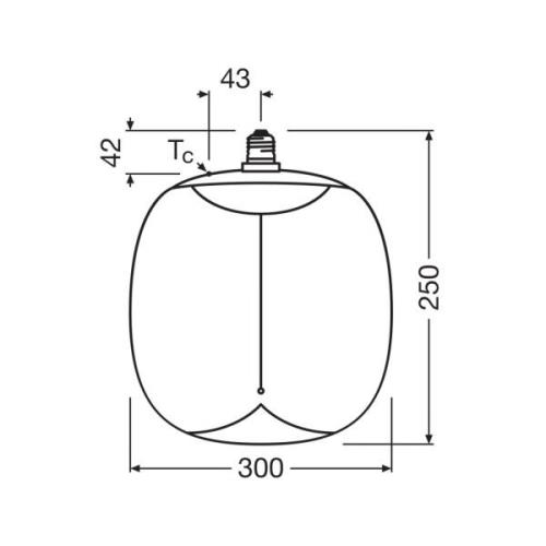 OSRAM LED Vintage Big Oval E27 12W 818 Filament smoke dim