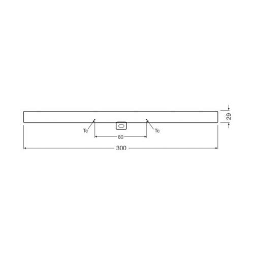 OSRAM LED-Linienlampe S14d 3W Röhre 2.700K 30cm matt dim