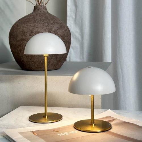 Dyberg Larsen LED-Akku-Tischlampe Along, beige, Höhe 20 cm