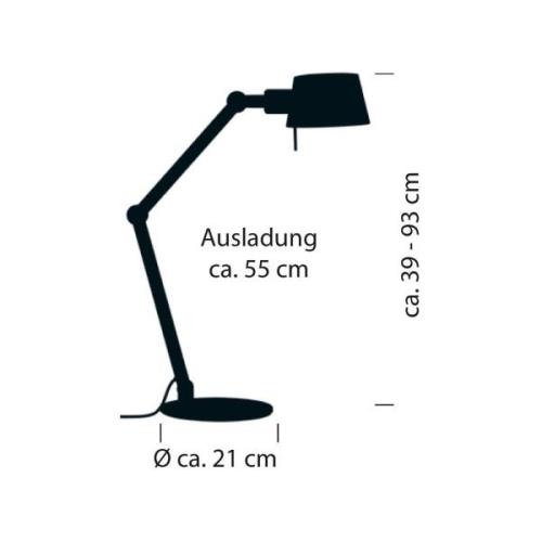 Schreibtischleuchte Medo, sandfarben, Höhe 93 cm, E27