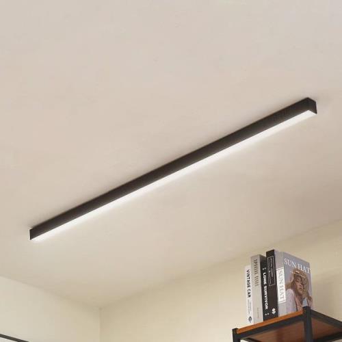 Lucande LED-Deckenleuchte Teniona, 132 cm, schwarz, Alu