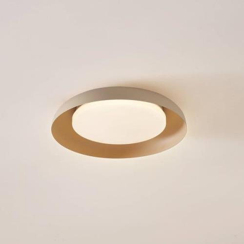 Lindby LED-Deckenleuchte Florie, beige, PC, Ø 40 cm