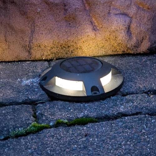 Prios LED-Solar-Bodenstrahler Selius, dunkelgrau, IP67