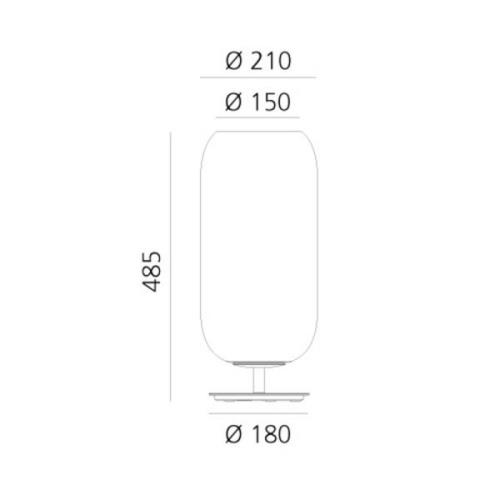 Artemide Gople Tischlampe, kupfer/schwarz