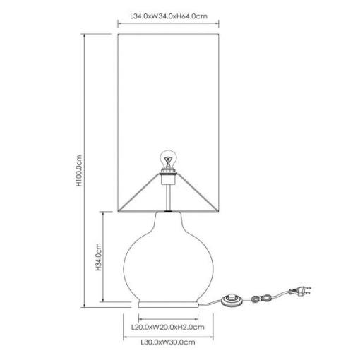 Stehleuchte Esterad, schwarz, Ø 34 cm, Höhe 100 cm, Glas