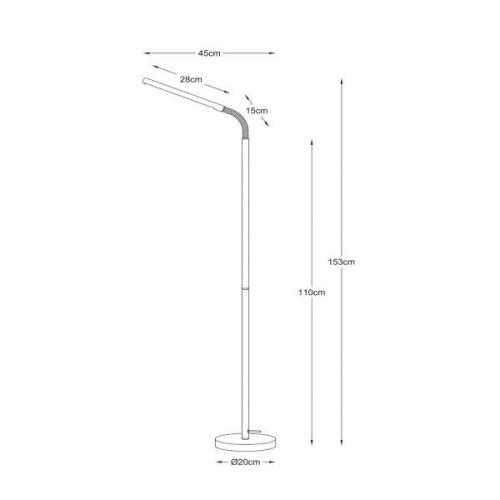 LED-Stehleuchte Gilly, weiß, flexibel, Metall, Höhe 153 cm