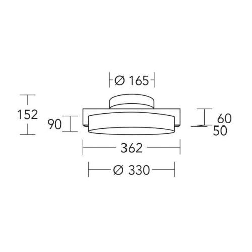 HerzBlut LED-Deckenleuchte Talon, Glas, dimmbar