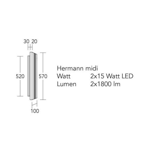 HerzBlut LED-Wandleuchte Hermann midi, eiche geölt, dimmbar