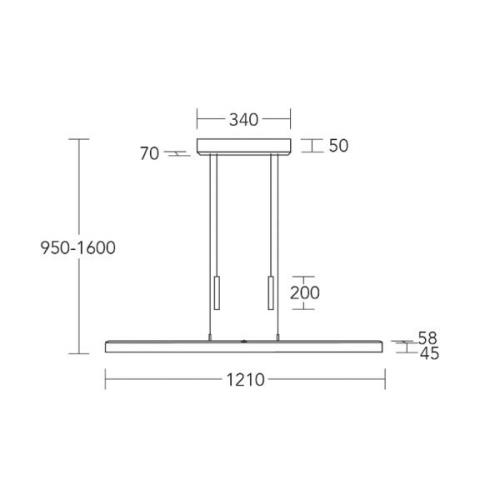 HerzBlut LED-Hängelampe Leonora, 121 cm, Holz, dimmbar