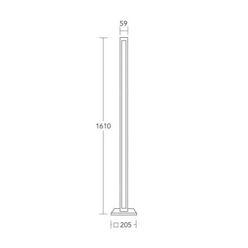 HerzBlut LED- Stehlampe Karl K, Holz, dimmbar, 161 cm