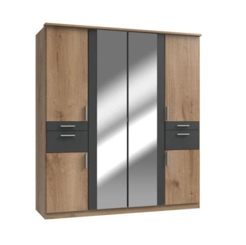 Drehtürenschrank mit Spiegel und Schubladen ca 180 breit KOBLENZ Plank...