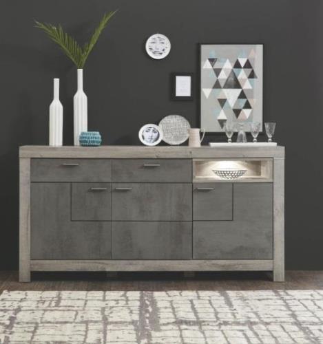 Sideboard 196cm inkl. LED-Beleuchtung GRANADA von Wohn-Concept Betonox...