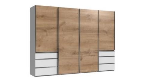 Schwebetürenschrank mit Schubladen 3m breit LEVEL36 A Holzoptik Braun ...