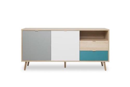 Sideboard CUBA 51 von Finori Sonoma Eiche / Tricolor