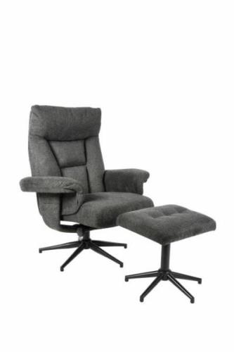 Relax-Sessel 360° drehbar mit Hocker OLVERA von Duo Collection Anthraz...