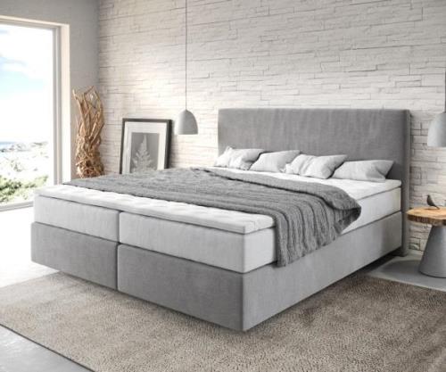 Boxspringbett Dream-Well 180x200 cm Mikrofaser Grau mit TFK Matratze u...