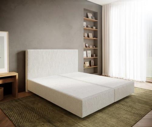 Boxspringgestell Dream-Well 180x200 cm Bouclé Creme-Weiß