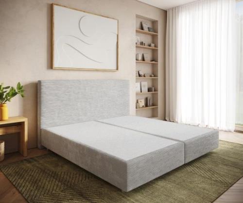 Boxspringgestell Dream-Well Cord Silbergrau 200x200 cm