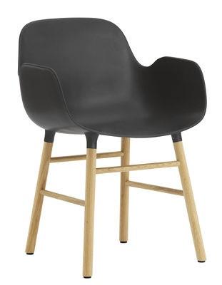 Sessel Form plastikmaterial schwarz holz natur / Stuhlbeine aus Eiche ...
