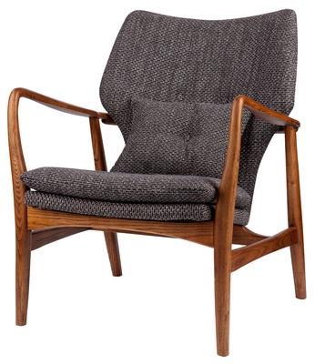 Gepolsterter Sessel Peggy textil grau holz natur - Pols Potten - Holz ...