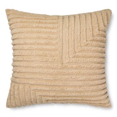 Kissen Crease Wool textil beige / 80 x 80 cm - Handgewebte, handgetuft...