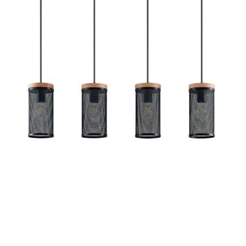 Lindby - Kiriya 4 Pendelleuchte Black/Wood