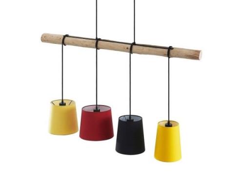 Lindby - Hinai 4 Pendelleuchte Black/Red/Yellow Lindby
