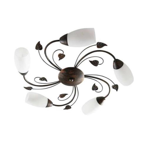 Lindby - Stefania 5 Deckenleuchte White/Black-Gold