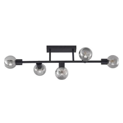 Lindby - Biscala 5 Deckenleuchte Black/Smoke Lindby