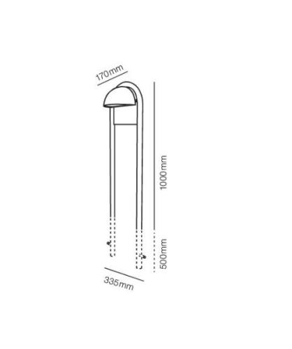 Light-Point - Rørhat Stand 1000mm Roh Kupfer