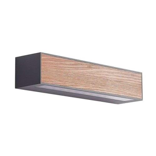 Arcchio - Miraz LED Außen Wandleuchte Dark Grey/Dark Wood