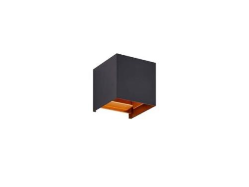 Lindby - Nivar Square LED Außen Wandleuchte Black/Gold