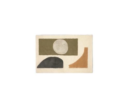 Ferm Living - Bloco Tufted Rug Small Grün/Off-White