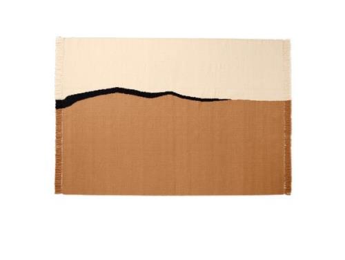 Ferm Living - Soil Kelim Rug 170x240 Dark Sand/Off-White