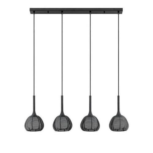 Lucande - Tetira 4 Long Pendelleuchte Black