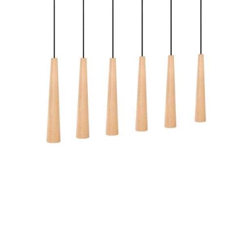 Envostar - Wooden Round Cones 6 Pendelleuchte Wood/Black