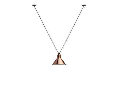 Lampe Gras - 323 L Pendelleuchte Konisch Kupfer/Weiß Lampe Gras