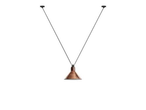 Lampe Gras - 323 L Pendelleuchte Konisch Roh Kupfer/Weiß Lampe Gras