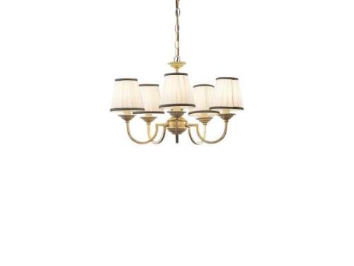 Lindby - Lumiel 5 Kronleuchter Cream/Antique Brass