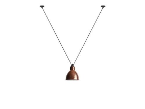 Lampe Gras - 323 XL Pendelleuchte Rund Roh Kupfer/Weiß Lampe Gras