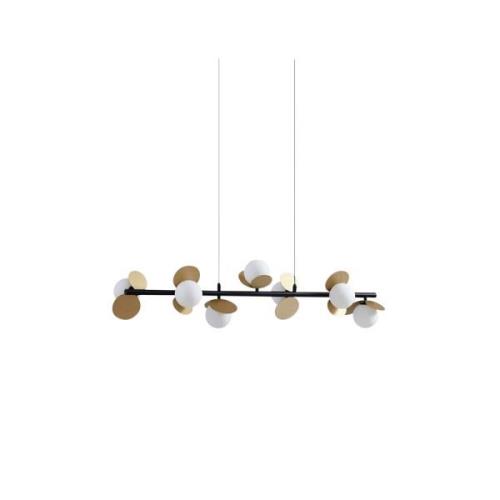 Lucande - Pallo 7 LED Pendelleuchte Schwarz/Gold