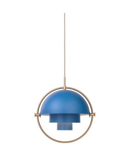 GUBI - Multi-Lite Pendelleuchte Ø36 Messing/Blau