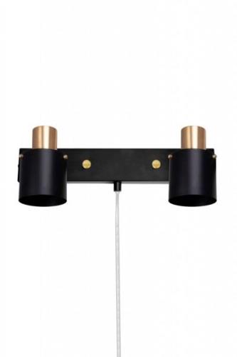 Wall Lamp Clark 2 Black/Brushed Brass (Schwarz)