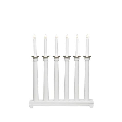 Electric candlestick 6L wood (Weiß)