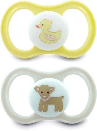 Esska Happy Sheep/Duck Schnuller 2er-Pack, Gelb/Beige