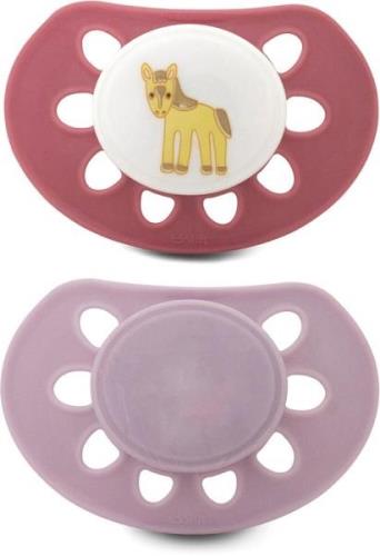 Esska Classic Horse Schnuller 2er-Pack, Rosa/Lila