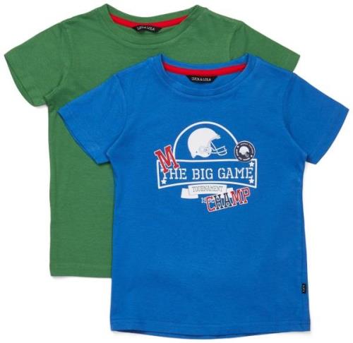 Luca &  Lola San Marino T-Shirt 2er-Pack, Blue/Green 134-140